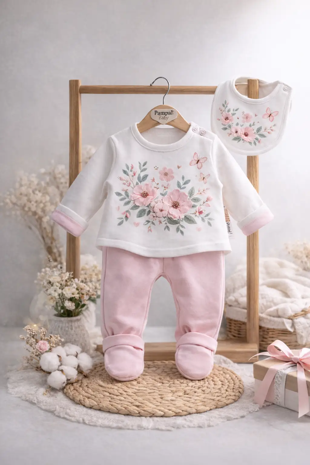 🌸 Çiçek Desenli 5’li Bebek Takımı
